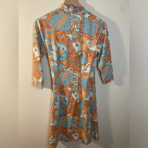 J.McLaughlin||Chinoiserie Panama Wrap Dress Orange, Knee Length Size XS - Picture 5 of 6